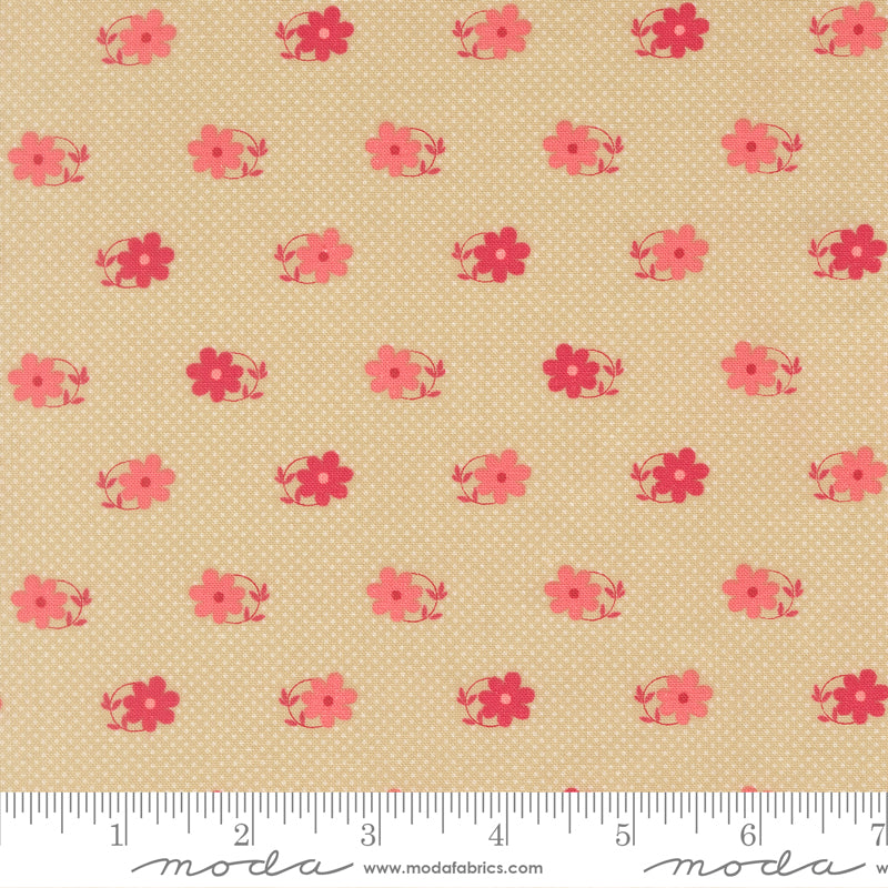 Petals and Polka Dots Pinwheels Florals Dots Linen - 3083 13 - by Bunny Hill Designs for Moda