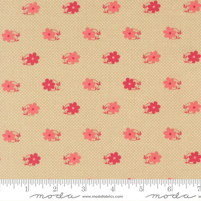 Petals and Polka Dots Pinwheels Florals Dots Linen - 3083 13 - by Bunny Hill Designs for Moda
