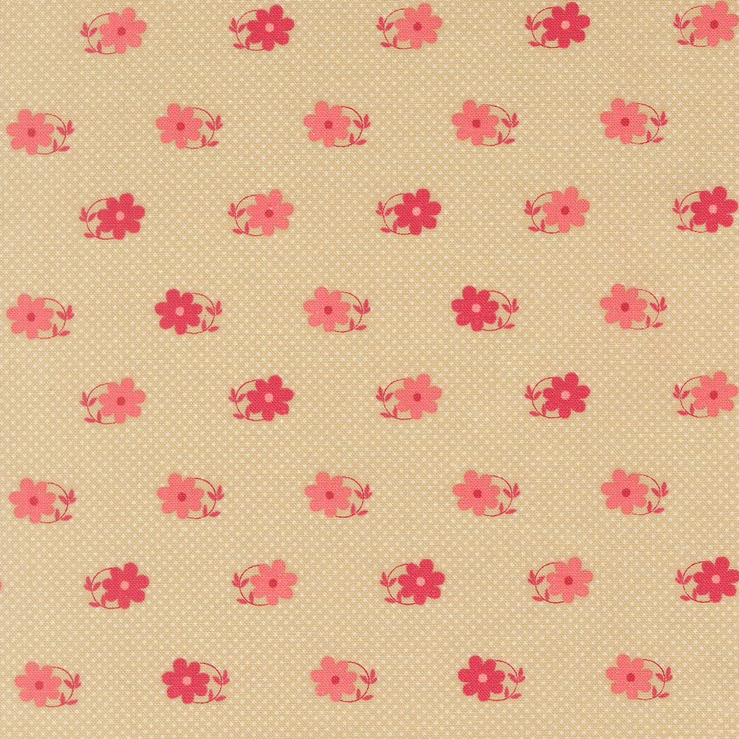 Petals and Polka Dots Pinwheels Florals Dots Linen - 3083 13 - by Bunny Hill Designs for Moda