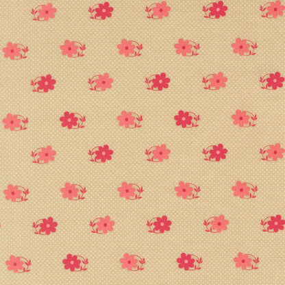 Petals and Polka Dots Pinwheels Florals Dots Linen - 3083 13 - by Bunny Hill Designs for Moda