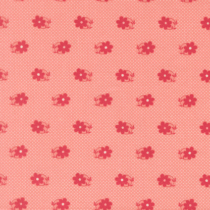 Petals and Polka Dots Pinwheels Florals Dots Pink - 3083 15 - by Bunny Hill Designs for Moda