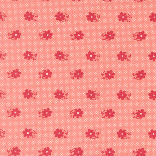 Petals and Polka Dots Pinwheels Florals Dots Pink - 3083 15 - by Bunny Hill Designs for Moda