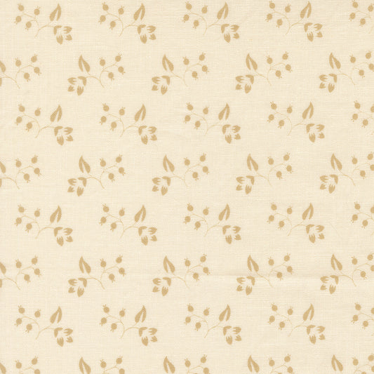 Petals and Polka Dots Rose Hips Florals Lace Linen - 3085 23 - by Bunny Hill Designs for Moda