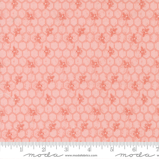Wild Honey Honeycomb Novelty Bees Blender - Carnation 5253 12 by Lella Boutique for Moda