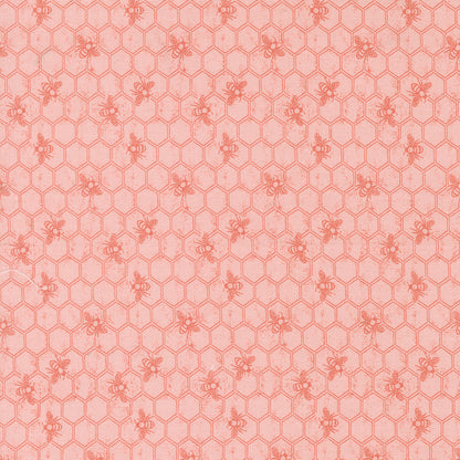 Wild Honey Honeycomb Novelty Bees Blender - Carnation 5253 12 by Lella Boutique for Moda