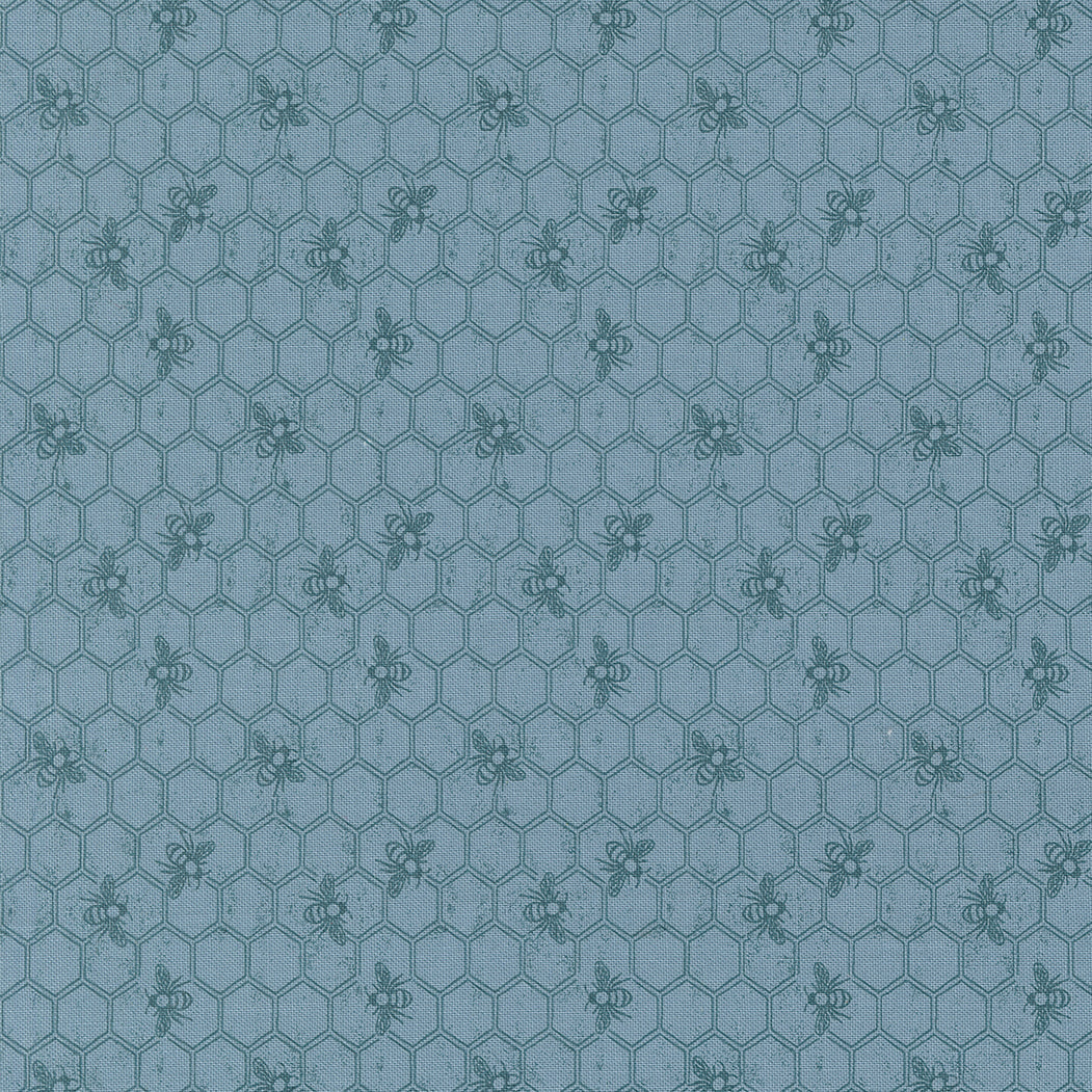 Wild Honey Honeycomb Novelty Bees Blender - Sky 5253 14 by Lella Boutique for Moda