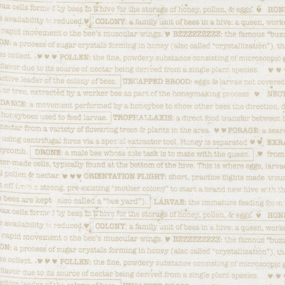 Wild Honey Buzz Words Text - Daisy 5254 11 by Lella Boutique for Moda