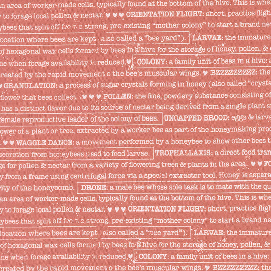 Wild Honey Buzz Words Text - Rose Water 5254 13 by Lella Boutique for Moda