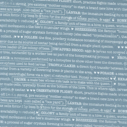 Wild Honey Buzz Words Text - Sky 5254 14 by Lella Boutique for Moda