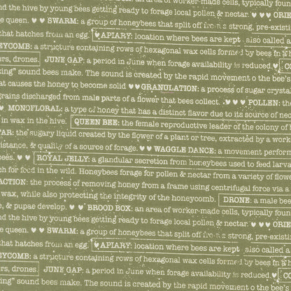 Wild Honey Buzz Words Text - Fern 5254 15 by Lella Boutique for Moda