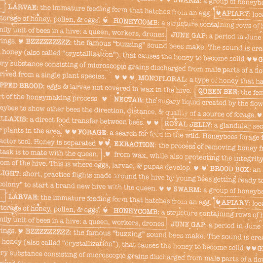 Wild Honey Buzz Words Text - Honey 5254 16 by Lella Boutique for Moda