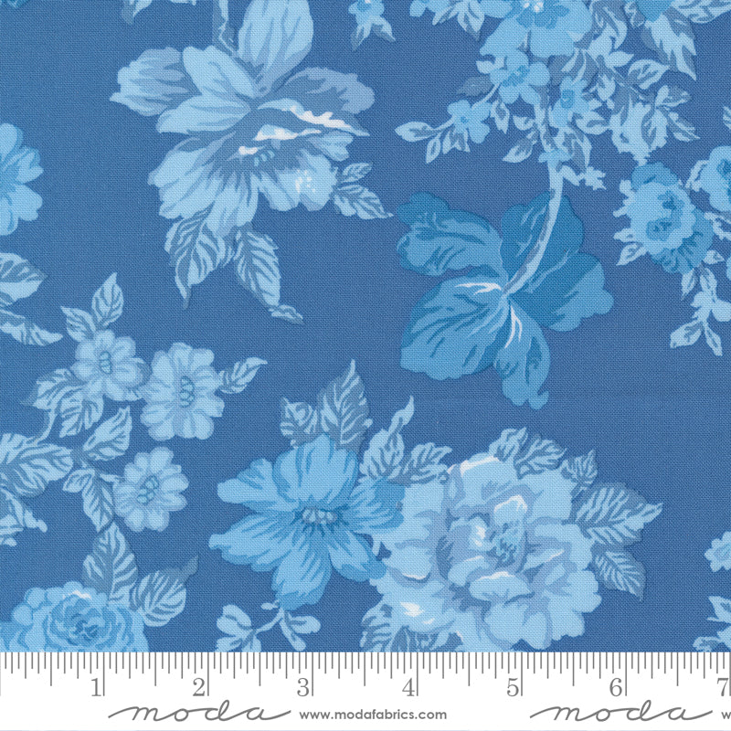 Blueprint Blue Heirloom Florals - 55330 15 by Camille Roskelley for Moda