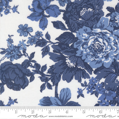 Blueprint White Navy Heirloom Florals - 55330 26 by Camille Roskelley for Moda