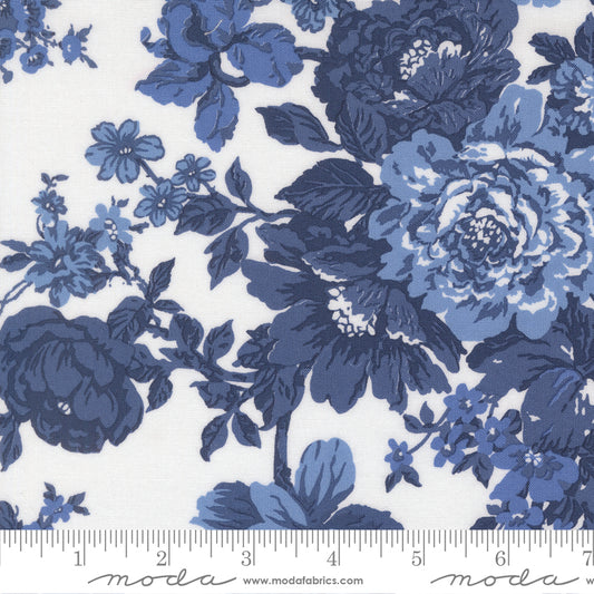 Blueprint White Navy Heirloom Florals - 55330 26 by Camille Roskelley for Moda