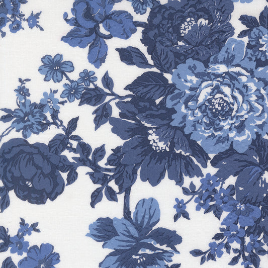 Blueprint White Navy Heirloom Florals - 55330 26 by Camille Roskelley for Moda