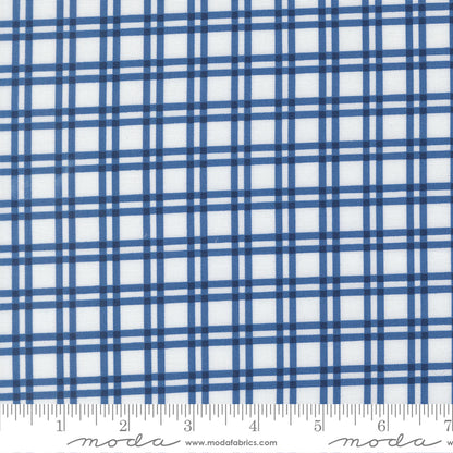 Blueprint Plaid White Navy - 55332 26 by Camille Roskelley for Moda