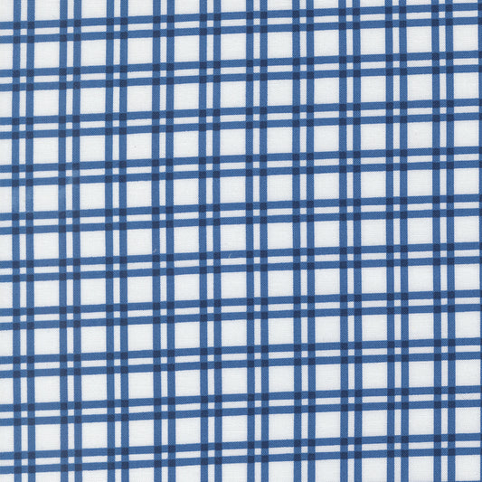 Blueprint Plaid White Navy - 55332 26 by Camille Roskelley for Moda