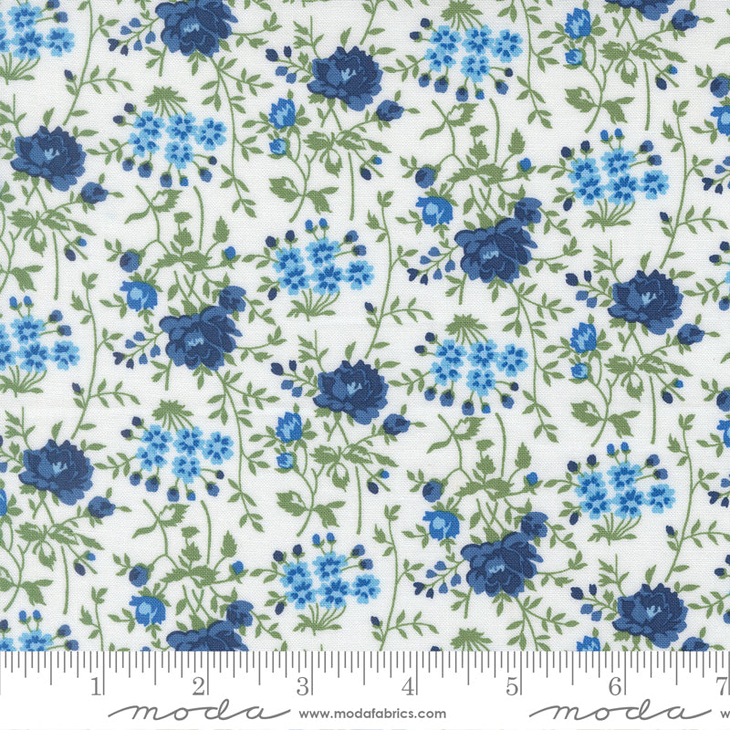 Blueprint Bloomsbury Florals White Multi - 55333 11 by Camille Roskelley for Moda