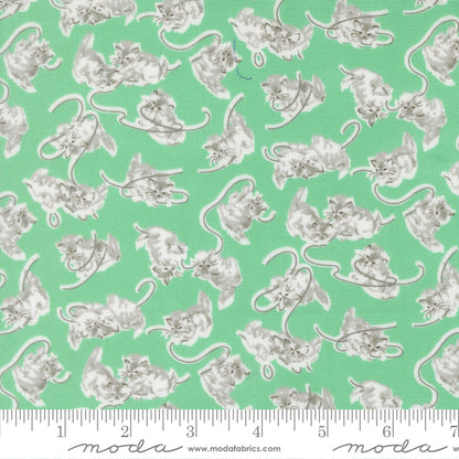A Cat Named Stitch Green - 55341 19 - by Camille Roskelley for Moda