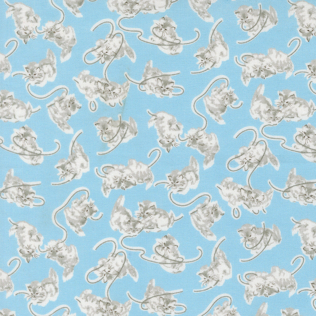 A Cat Named Stitch - Sky - 55341 12 - by Camille Roskelley for Moda
