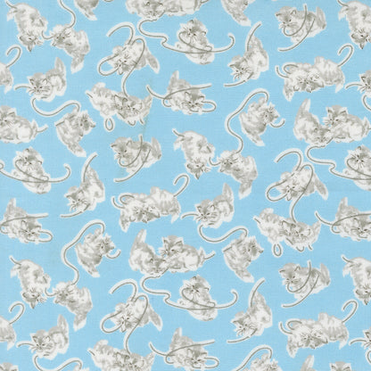 A Cat Named Stitch - Sky - 55341 12 - by Camille Roskelley for Moda