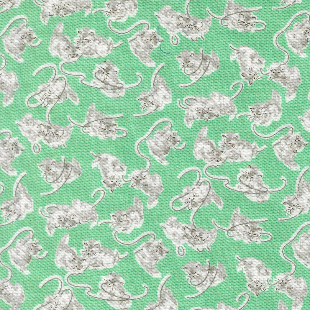 A Cat Named Stitch Green - 55341 19 - by Camille Roskelley for Moda