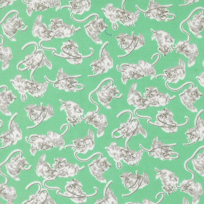 A Cat Named Stitch Green - 55341 19 - by Camille Roskelley for Moda