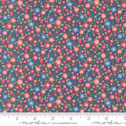 A Cat Named Stitch Lucky Small Floral Sea - 55342 14  - by Camille Roskelley for Moda