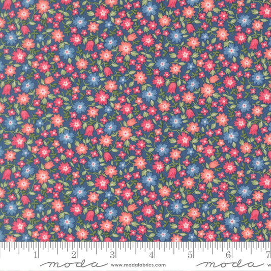 A Cat Named Stitch Lucky Small Floral Sea - 55342 14  - by Camille Roskelley for Moda