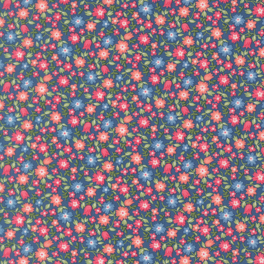 A Cat Named Stitch Lucky Small Floral Sea - 55342 14  - by Camille Roskelley for Moda