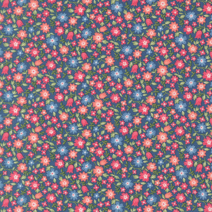 A Cat Named Stitch Lucky Small Floral Sea - 55342 14  - by Camille Roskelley for Moda