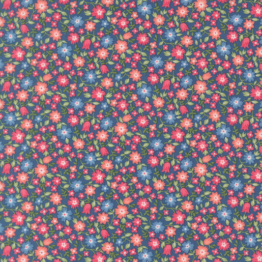 A Cat Named Stitch Lucky Small Floral Sea - 55342 14  - by Camille Roskelley for Moda