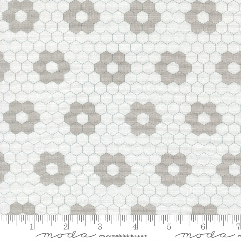 A Cat Named Stitch Hexagons Cream Grey- 55343 25  - by Camille Roskelley for Moda