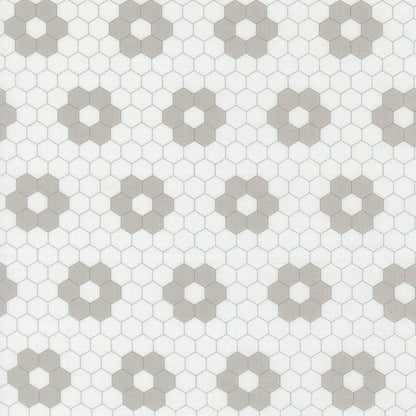 A Cat Named Stitch Hexagons Cream Grey- 55343 25  - by Camille Roskelley for Moda