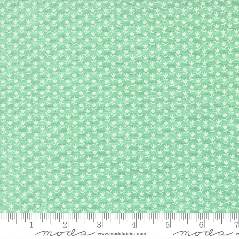 A Cat Named Stitch June Small Floral Tulip Green - 55347 19  - by Camille Roskelley for Moda