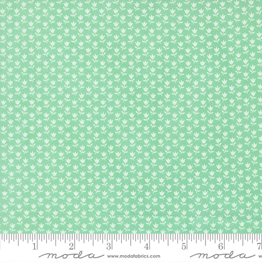 A Cat Named Stitch June Small Floral Tulip Green - 55347 19  - by Camille Roskelley for Moda