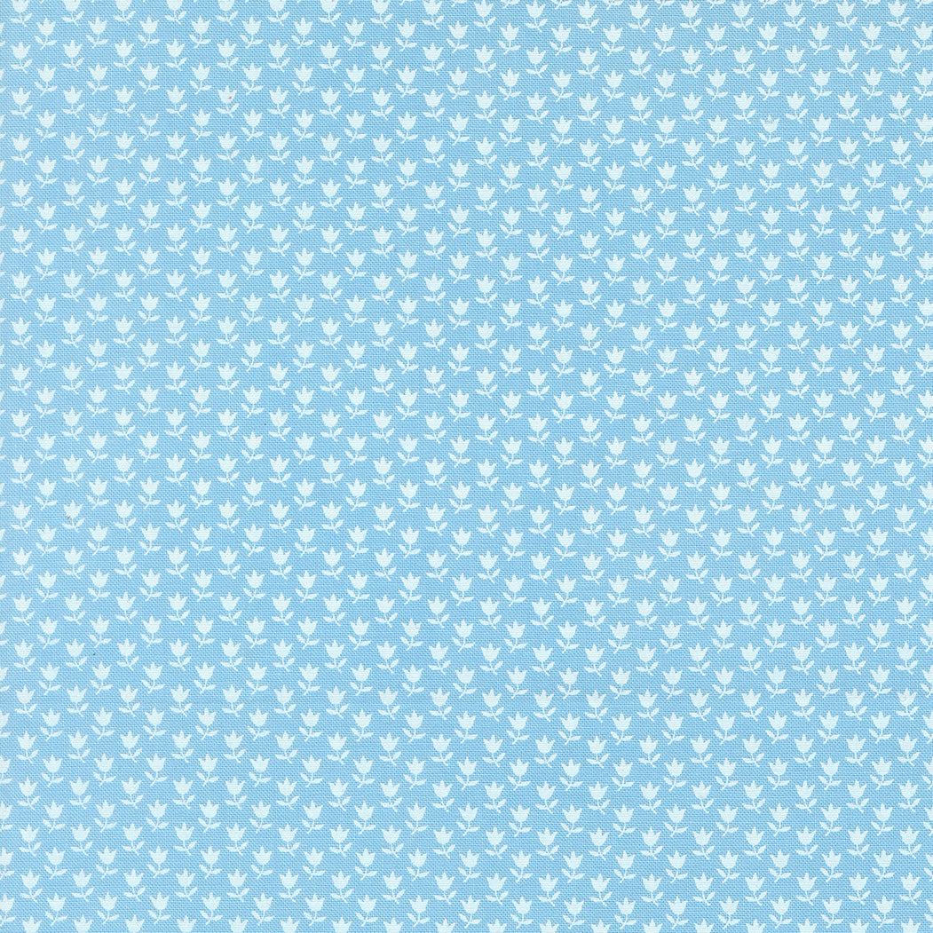 A Cat Named Stitch June Small Floral Tulip Sky - 55347 12  - by Camille Roskelley for Moda