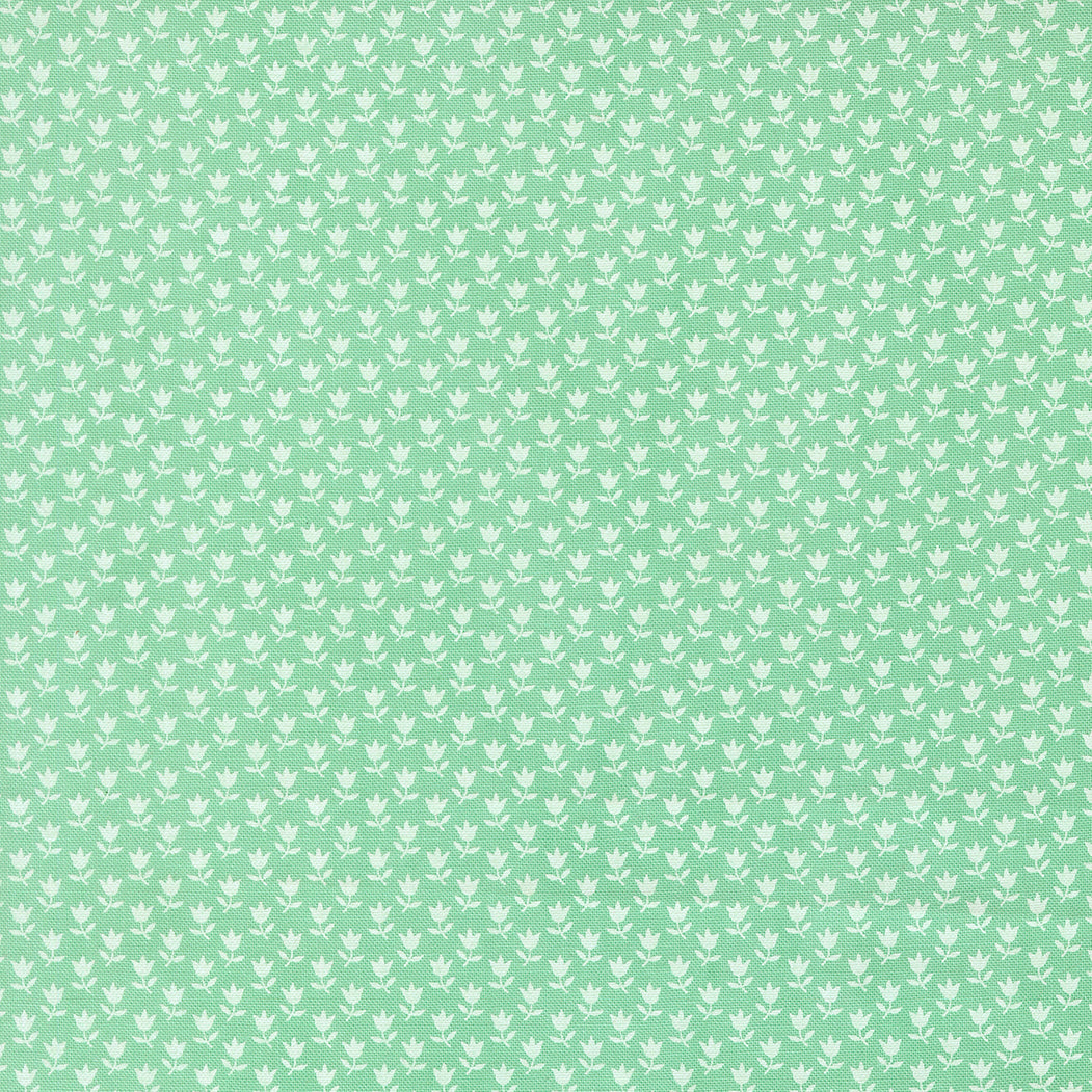 A Cat Named Stitch June Small Floral Tulip Green - 55347 19  - by Camille Roskelley for Moda