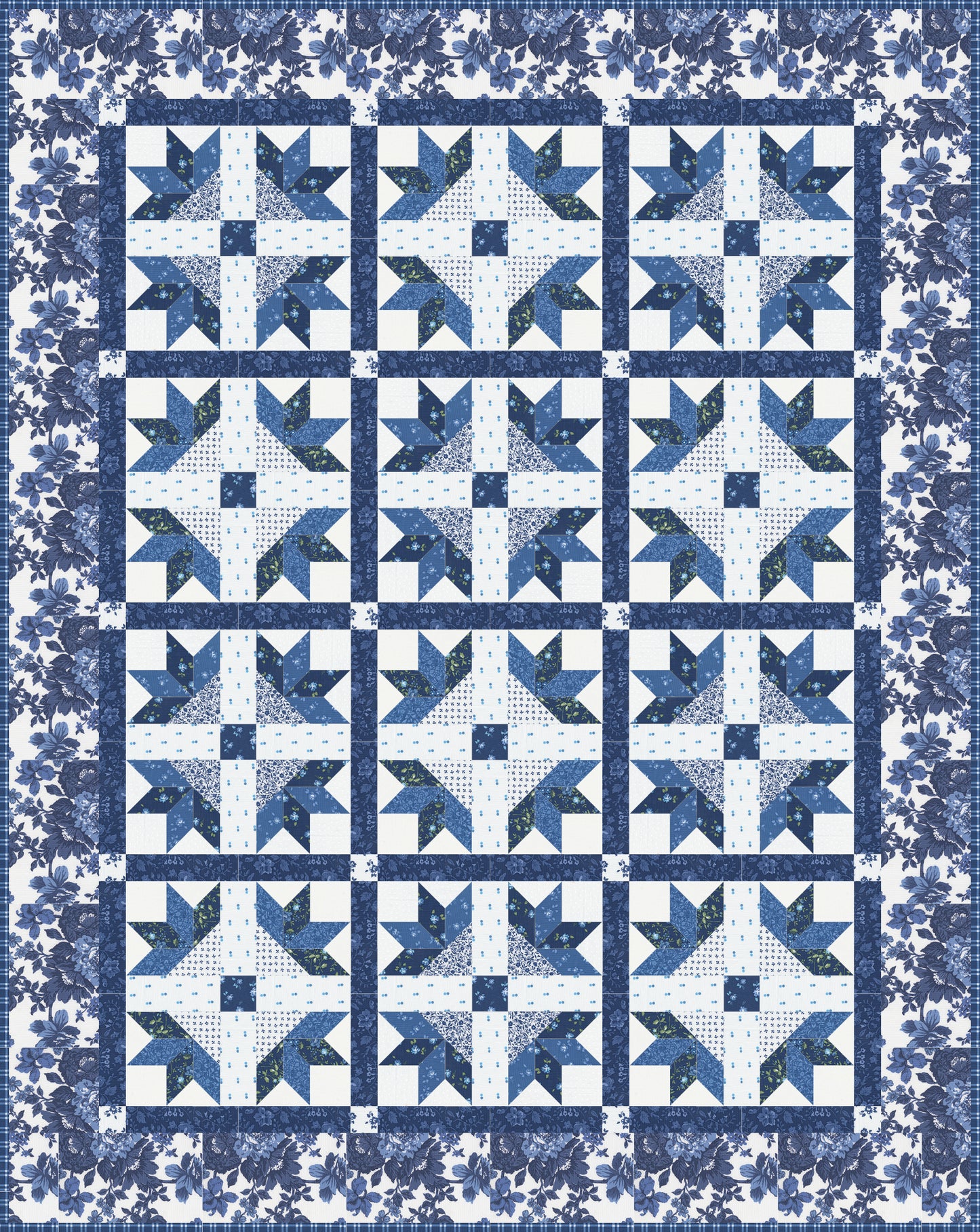 Hamptons Lap Quilt Kit featuring Blueprint by Camille Roskelley for Moda