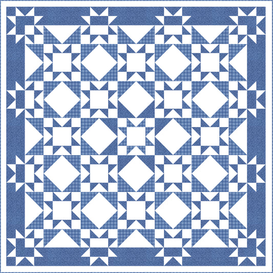 Something Blue Quilt Kit featuring Blueprint by Camille Roskelley for Moda