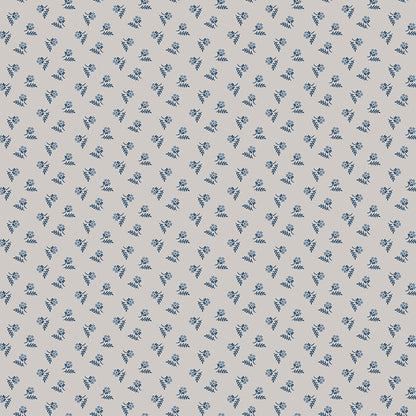 Serenity Blues Tiny Floral Taupe Yardage by Gerri Robinson for Riley Blake Designs