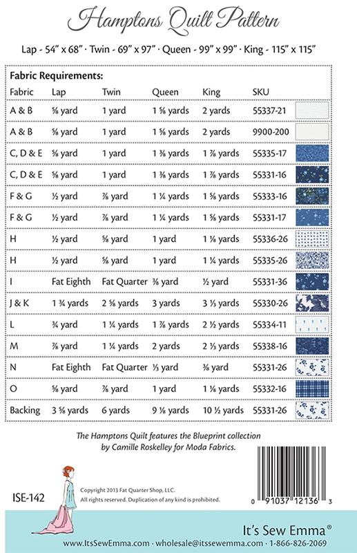 Hamptons Lap Quilt Kit featuring Blueprint by Camille Roskelley for Moda