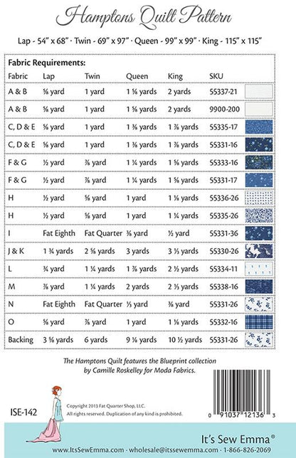 Hamptons Lap Quilt Kit featuring Blueprint by Camille Roskelley for Moda