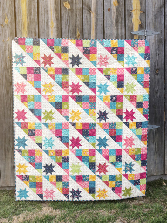 Hodgepodge Quilt Kit featuring Sitara fabrics by Crystal Manning for Moda