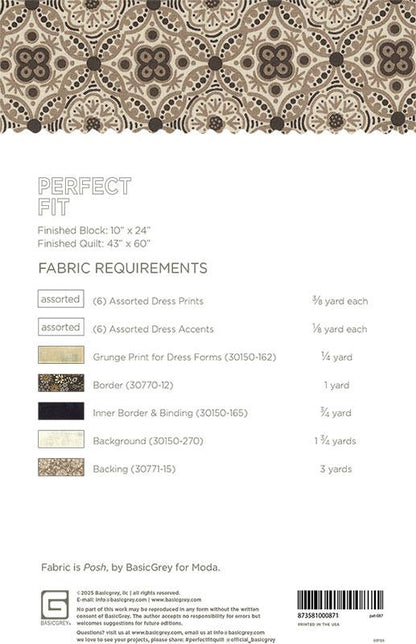 Perfect Fit Quilt Kit featuring Posh by Basic Grey
