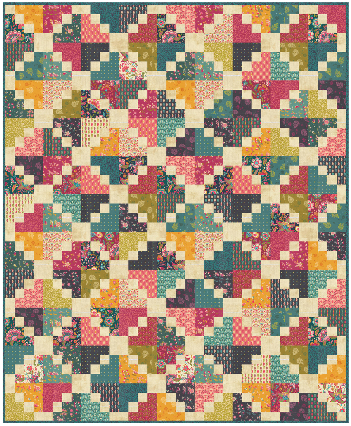 Esther Twin Sized Quilt Kit featuring Sitara fabrics by Crystal Manning for Moda