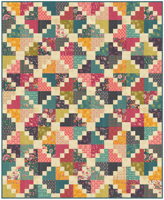 Esther Twin Sized Quilt Kit featuring Sitara fabrics by Crystal Manning for Moda
