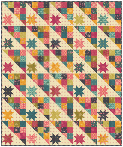 Hodgepodge Quilt Kit featuring Sitara fabrics by Crystal Manning for Moda