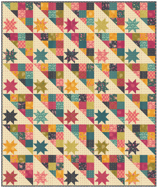 Hodgepodge Quilt Kit featuring Sitara fabrics by Crystal Manning for Moda
