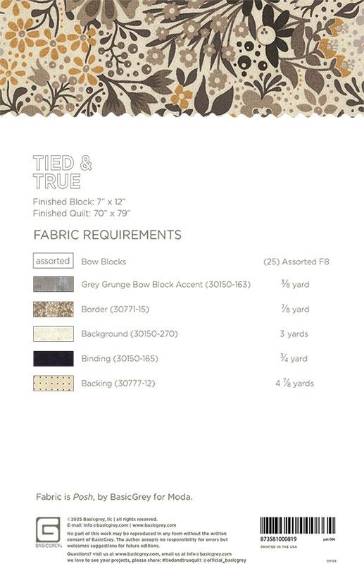 Tied & True Quilt Kit featuring Posh by Basic Grey